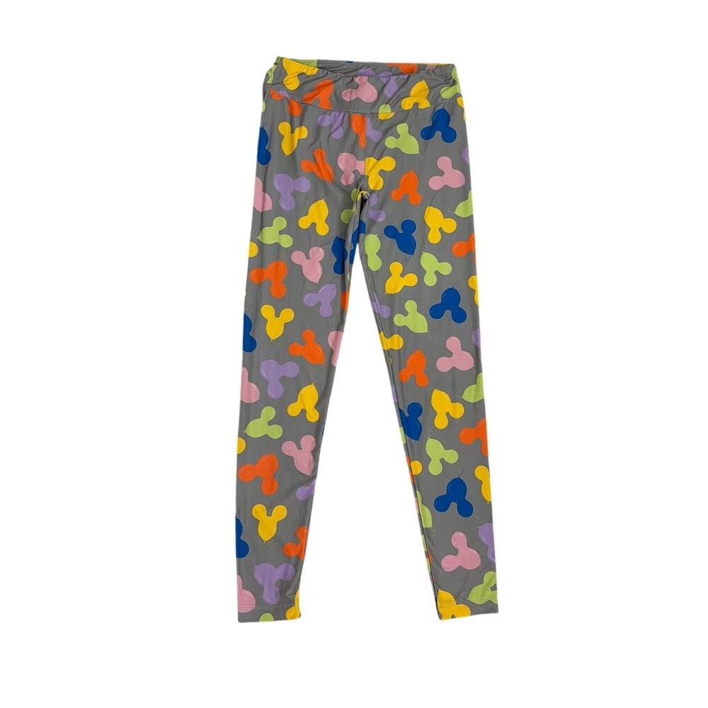 Disney Parks Mickey Mouse Gray Multicolor Balloon Leggings Size Women's Small